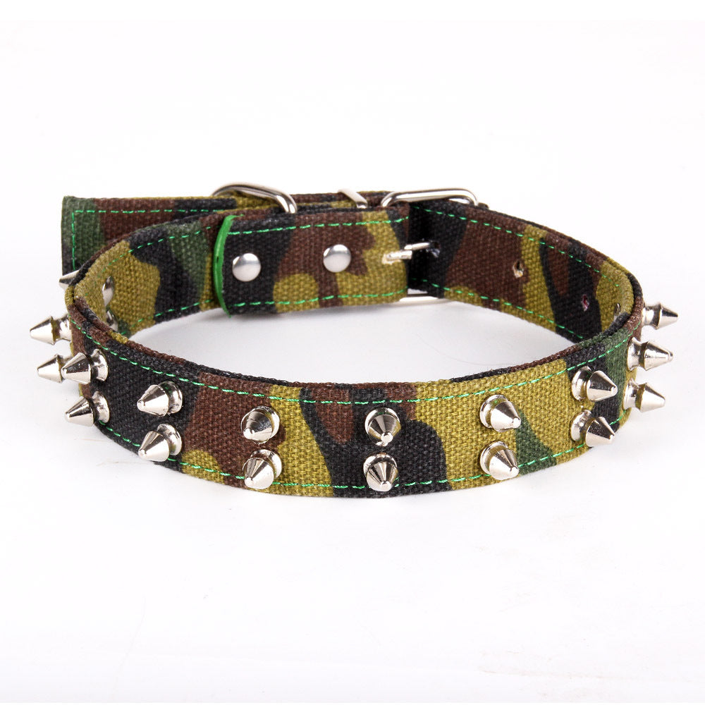 Camouflage Canvas Spiked Nail Decoration Pet Supplies