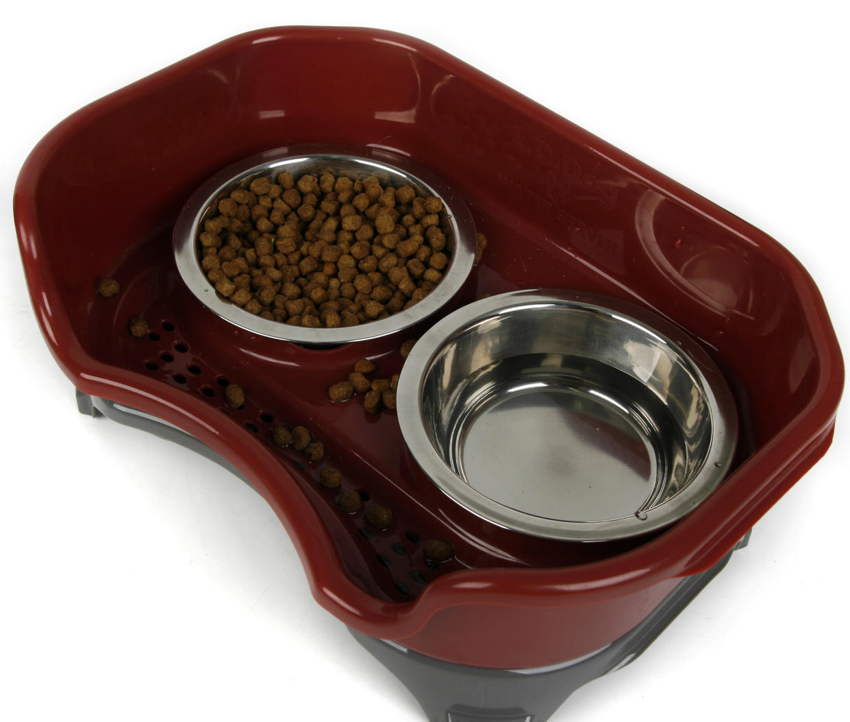 Dog bowl cat bowl pet cat double basin splash-proof neat dog cat rice bowl food bowl stainless steel bowl