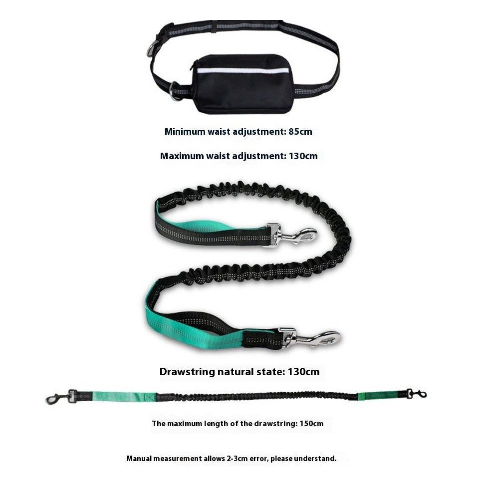 Hands-free Dog Leash Retractable Explosion-proof Reflective Nylon Pet Hand Holding Rope