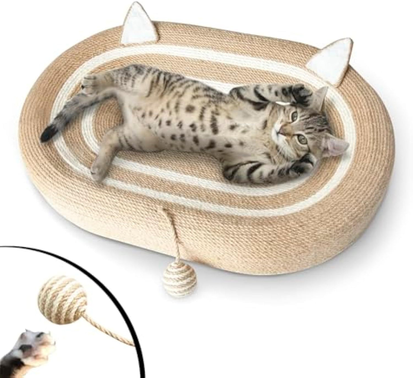 Cat Scratcher Bed 3 In 1 Sisal Cat Scratching Pads Beds Cat Scratchers For Indoor Cats With Anti-Slip