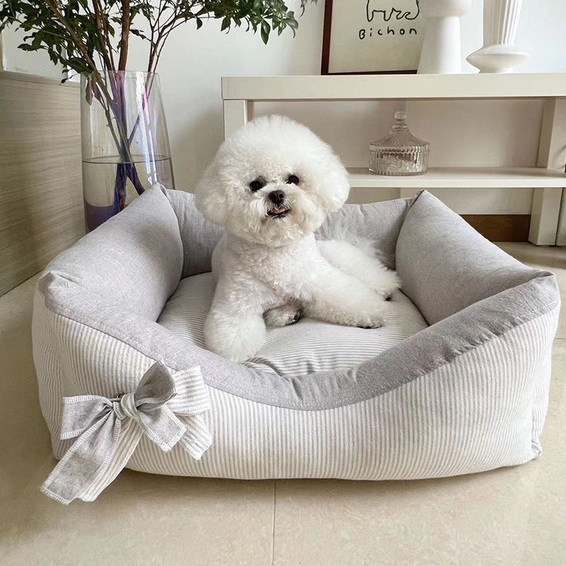 Polarizhen New Cotton And Linen Kennel Removable And Washable Pet Maltese Xi Shi Four Seasons Cat Nest Ins