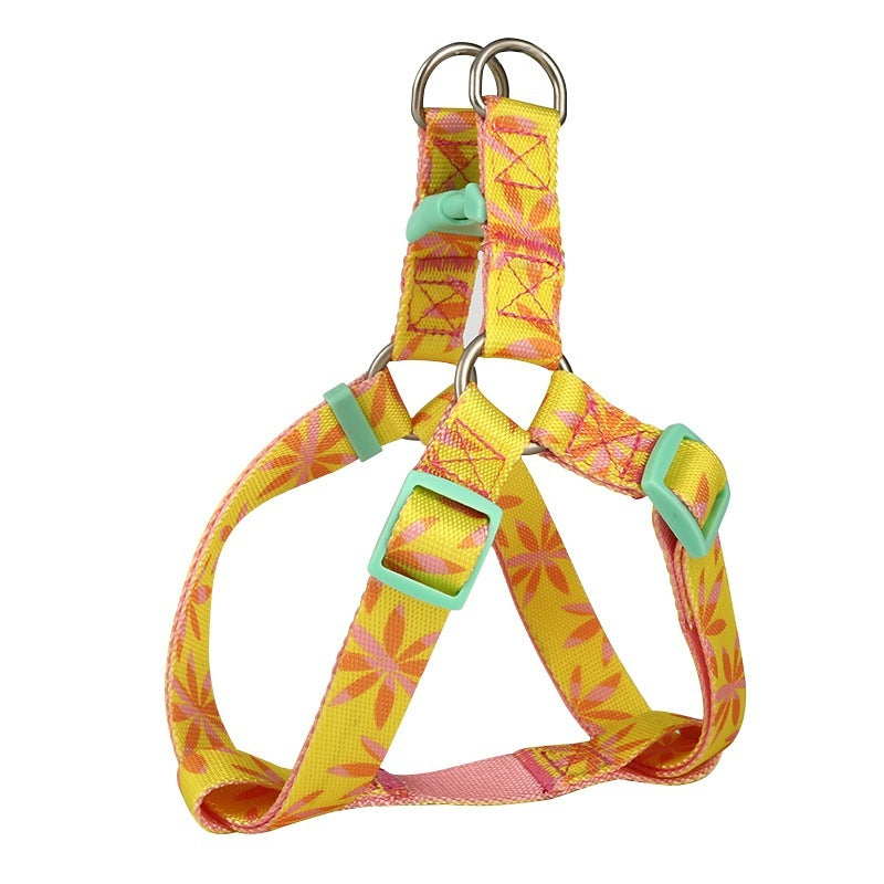 Anti-dropping Pet Collar Dog Traction Rope Chest Vest Type Harness Set