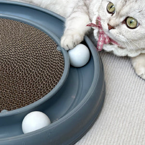 Cat Scratching Board Cat Ball Track Cat Scratchers For Indoor Cats Cat Ball Toy Cat Toys For Bored Indoor Cats For Kitten Mental Physical Exercise With Spare Ball To Prevent Loss