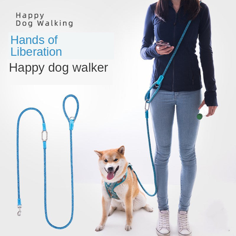 Liberation Of Hands Running Dog Leash Diagonally Across The Dog Leash Explosion-proof Chain For Large And Medium-sized Dogs