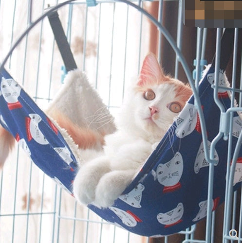 Cat cat hammock hanging nest cat cage with hammock hanging cat bed cat litter cat swing warm hanging bed four seasons cat mat