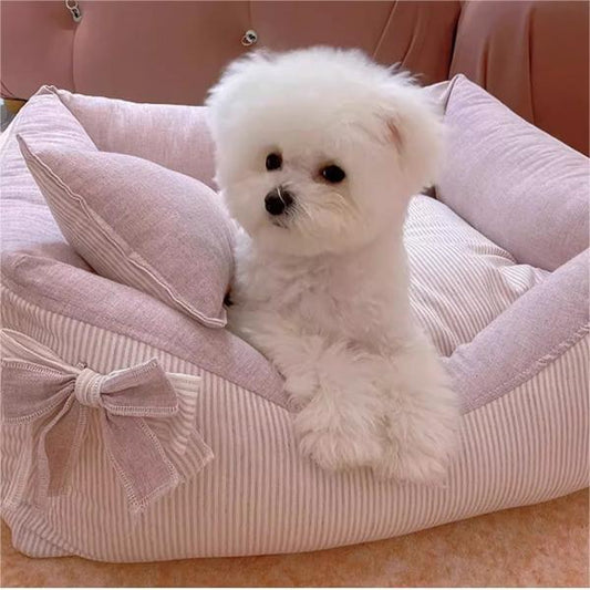 Polarizhen New Cotton And Linen Kennel Removable And Washable Pet Maltese Xi Shi Four Seasons Cat Nest Ins