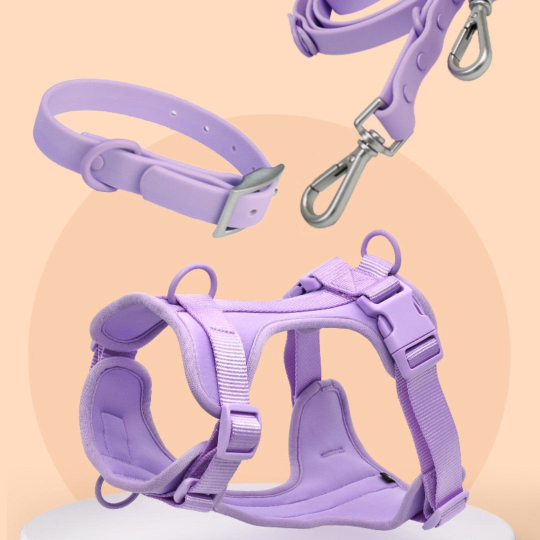 Double Layer Pet Chest Strap Set With PVC Traction Rope